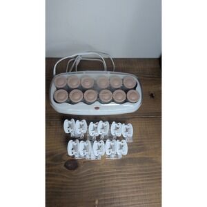 Conair Electric Instant Heat 12 Flocked Hair Setter Hot Rollers CHV12XN 11 Clips